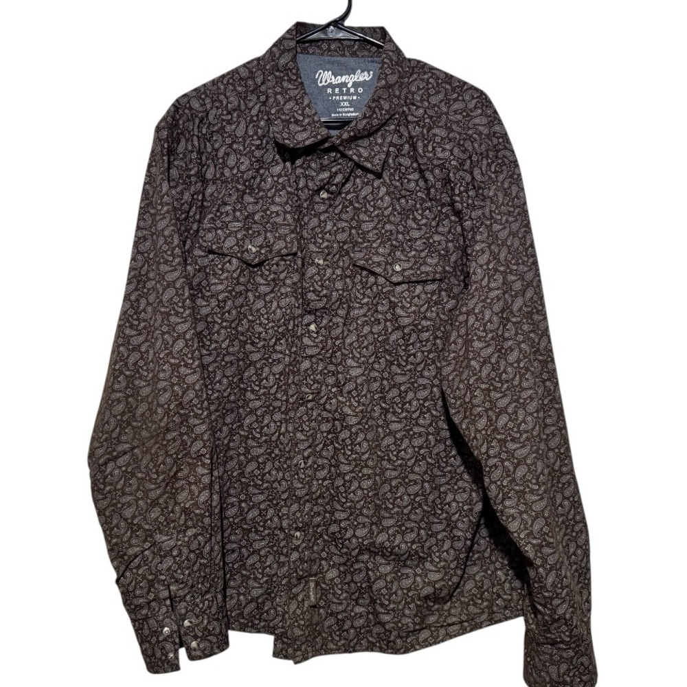 Wrangler Retro Yoked Paisley Shirt with Snaps